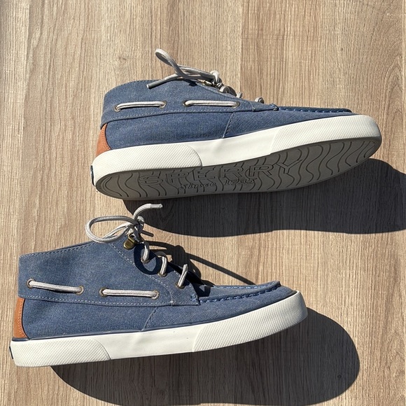 Rare Sperry Pier Crest Topsider Mid Lace Up Boat Shoe with Memory Foam - Picture 5 of 11